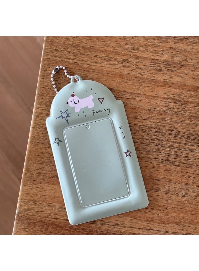 NIBEMINENT 1 - Piece Bear Rabbit DogKpop Photo Card Holder Pendant Key Chain ID Badge Holder ID Card Holder Photo Card Protector for School ID Office ID Access Card for Women Girls - Image 1