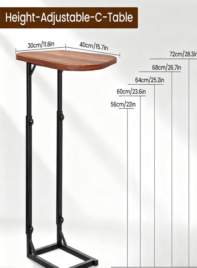 WHEARTED Adjustable Side Table, C Shaped End Table for Couch, Bedside Table TV Tray Small Coffee Table, Narrow Side Tables for Living Room, Bedroom, Bathroom, Small Table for Sofa, Bed, Couch - Image 3