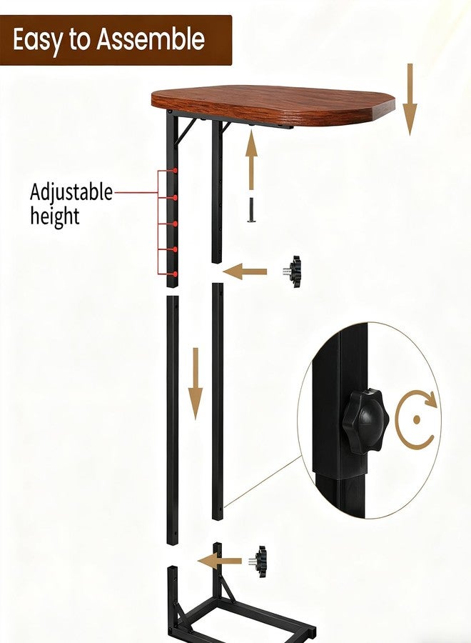WHEARTED Adjustable Side Table, C Shaped End Table for Couch, Bedside Table TV Tray Small Coffee Table, Narrow Side Tables for Living Room, Bedroom, Bathroom, Small Table for Sofa, Bed, Couch - Image 5