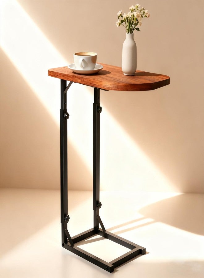 WHEARTED Adjustable Side Table, C Shaped End Table for Couch, Bedside Table TV Tray Small Coffee Table, Narrow Side Tables for Living Room, Bedroom, Bathroom, Small Table for Sofa, Bed, Couch - Image 1
