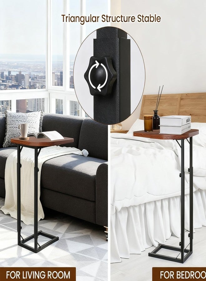 WHEARTED Adjustable Side Table, C Shaped End Table for Couch, Bedside Table TV Tray Small Coffee Table, Narrow Side Tables for Living Room, Bedroom, Bathroom, Small Table for Sofa, Bed, Couch - Image 4