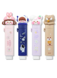 Y&D Eraser Cute Retractable Rubber, with Refills, Cat Paw Erasers, Sliding for Fun Party Favor and Kids Students Writing Office School Supplies 4 Pcs  - Image 1