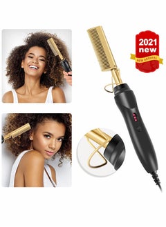 KASTWAVE Hair Straightener Brush, Electric Heating Comb, Portable Travel Anti-Scald Beard Straightener Press Comb, Ceramic Security Curling Iron Fast Heating Hot Comb, Anti-Scald, Easy to Use  - Image 2