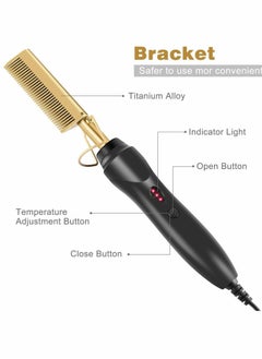 KASTWAVE Hair Straightener Brush, Electric Heating Comb, Portable Travel Anti-Scald Beard Straightener Press Comb, Ceramic Security Curling Iron Fast Heating Hot Comb, Anti-Scald, Easy to Use  - Image 5