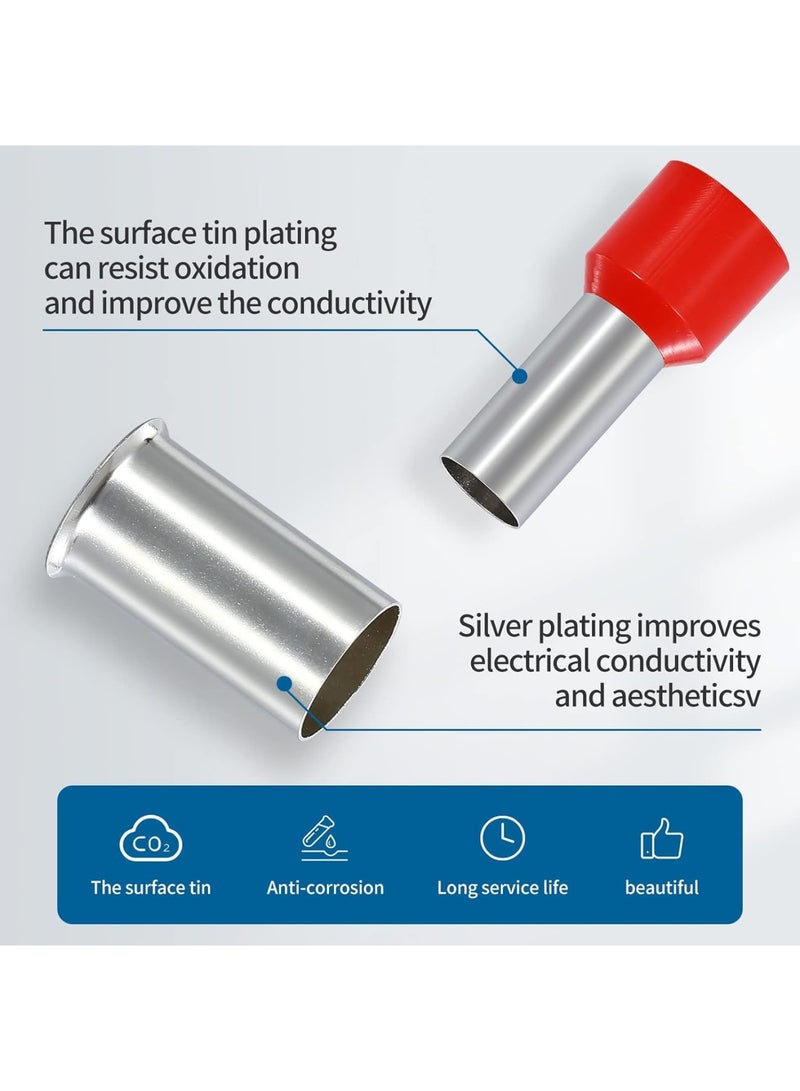 Barakah Wire Ferrule Kit, 1000PCS Copper Crimp Terminals Insulated Pin Cord End Connectors for Electrical Wiring and DIY Projects, Multi-Gauge AWG 22-3/0 - Image 4