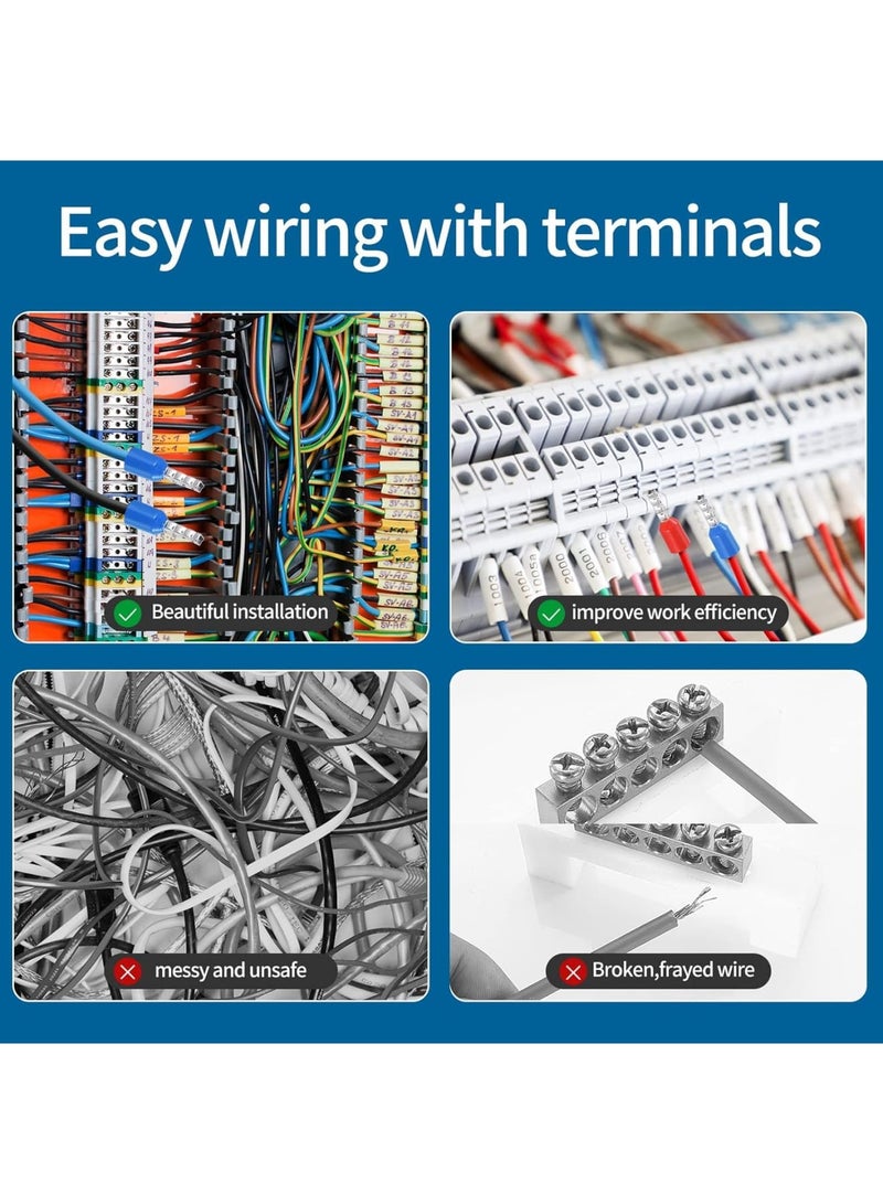 Barakah Wire Ferrule Kit, 1000PCS Copper Crimp Terminals Insulated Pin Cord End Connectors for Electrical Wiring and DIY Projects, Multi-Gauge AWG 22-3/0 - Image 5