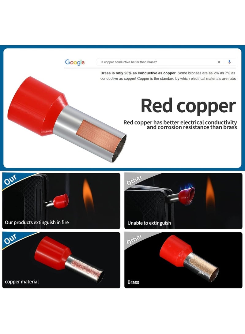 Barakah Wire Ferrule Kit, 1000PCS Copper Crimp Terminals Insulated Pin Cord End Connectors for Electrical Wiring and DIY Projects, Multi-Gauge AWG 22-3/0 - Image 3