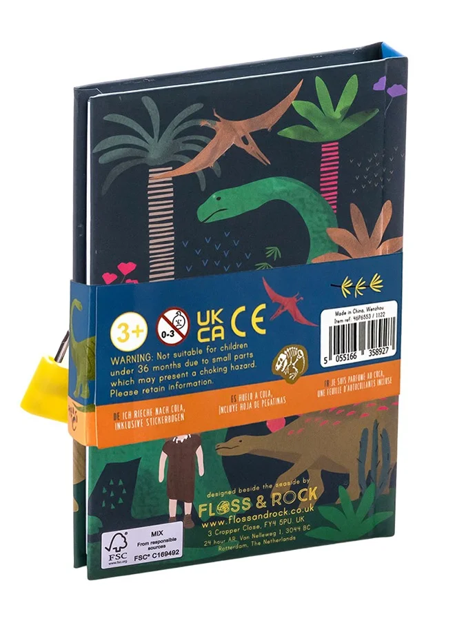 Floss & Rock Dino My Scented Secret Diary | Lockable Dinosaur-Themed Journal for Kids 3+ | Scented Cover, Lined Pages & Padlock for Private Notes & Creative Writing