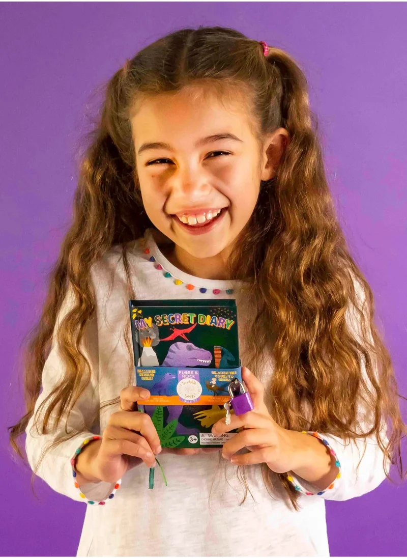 Floss & Rock Dino My Scented Secret Diary | Lockable Dinosaur-Themed Journal for Kids 3+ | Scented Cover, Lined Pages & Padlock for Private Notes & Creative Writing