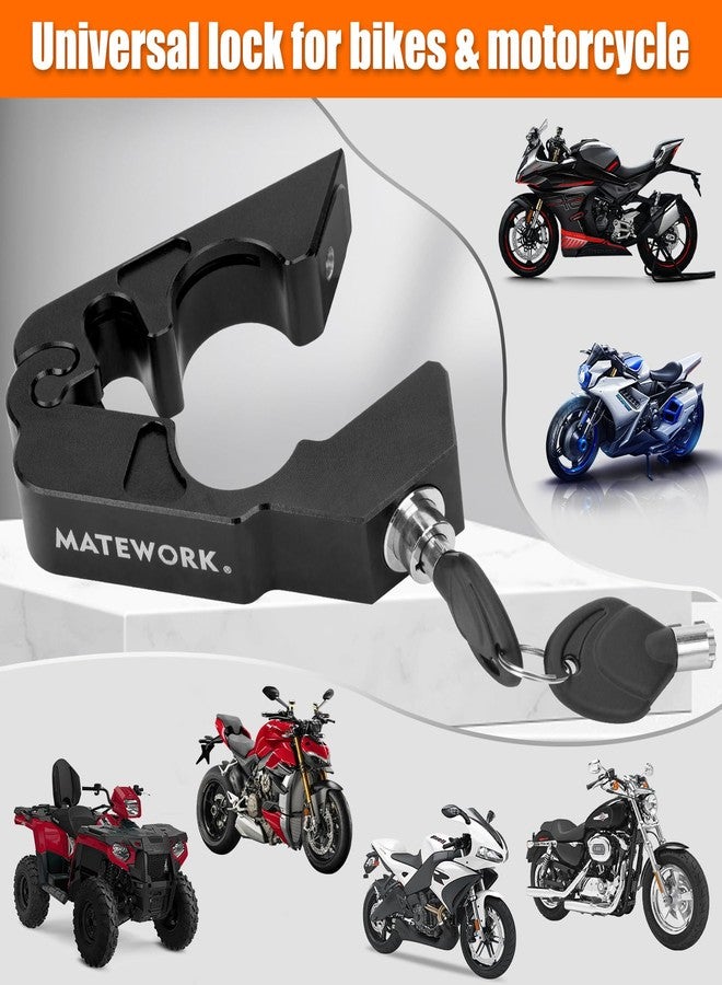Matework Motorcycle Lock Anti Theft Heavy Duty, Motorcycle Handlebar & Brake Lock with Helmet Lock, Bike Lock, Universal for All Bike Motorcycle Black - Image 3
