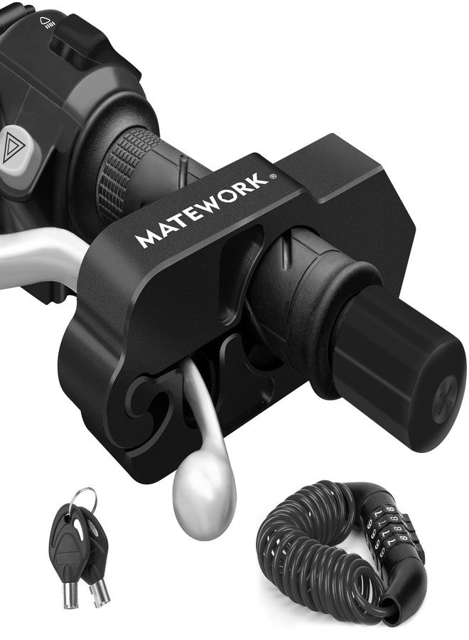Matework Motorcycle Lock Anti Theft Heavy Duty, Motorcycle Handlebar & Brake Lock with Helmet Lock, Bike Lock, Universal for All Bike Motorcycle Black - Image 1