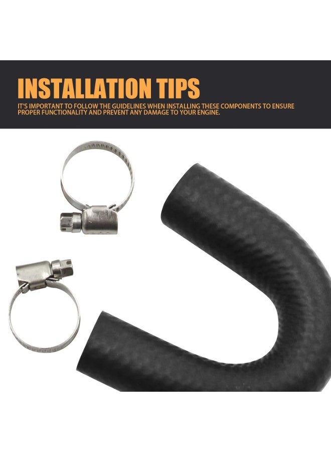 1 PC Car Heater Core Bypass Hose, Coolant Jumper Adapter Connection U-shaped Rubber Hose with Clamp, Connection Accessories, for Chevrolet GM Pontiac LSX LS1 LS2 LS3 LS6 LS7 LQ4 LQ9 (Black) - Image 3