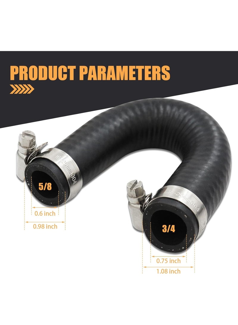 1 PC Car Heater Core Bypass Hose, Coolant Jumper Adapter Connection U-shaped Rubber Hose with Clamp, Connection Accessories, for Chevrolet GM Pontiac LSX LS1 LS2 LS3 LS6 LS7 LQ4 LQ9 (Black) - Image 4