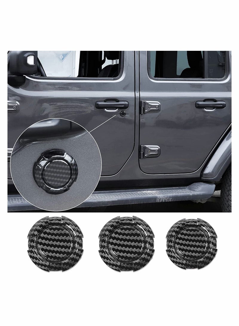 Y&D 3 Pack Exterior Trim Kit Door Lock Cover Accessories Carbon Fiber Finish for 2018-2022 JL JLU & 2020-2022 Gladiator JT  - Image 1
