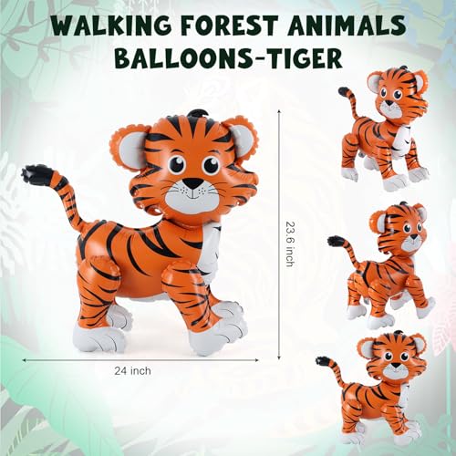AUGHOA Standing Tiger Balloon 24inch Large Jungle Safari Animals Foil Balloons Walking Tiger Balloons for Kids Wild Zoo Party Baby Shower Birthday Decor Supplies - Image 5