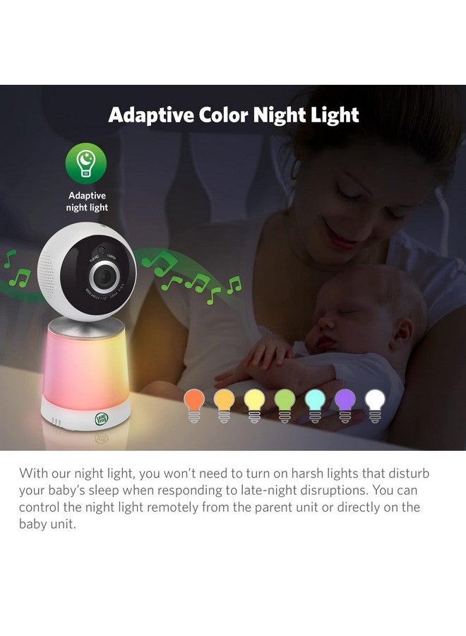LeapFrog LF1726FHD Baby Monitor, 5.5' 1080p Screen, Up to 2500 ft Range, Pan-Tilt-Zoom, Night Light, Color Night Vision, Soothing Sounds, Secure Transmission, Secure Transmission No WiFi - Image 2