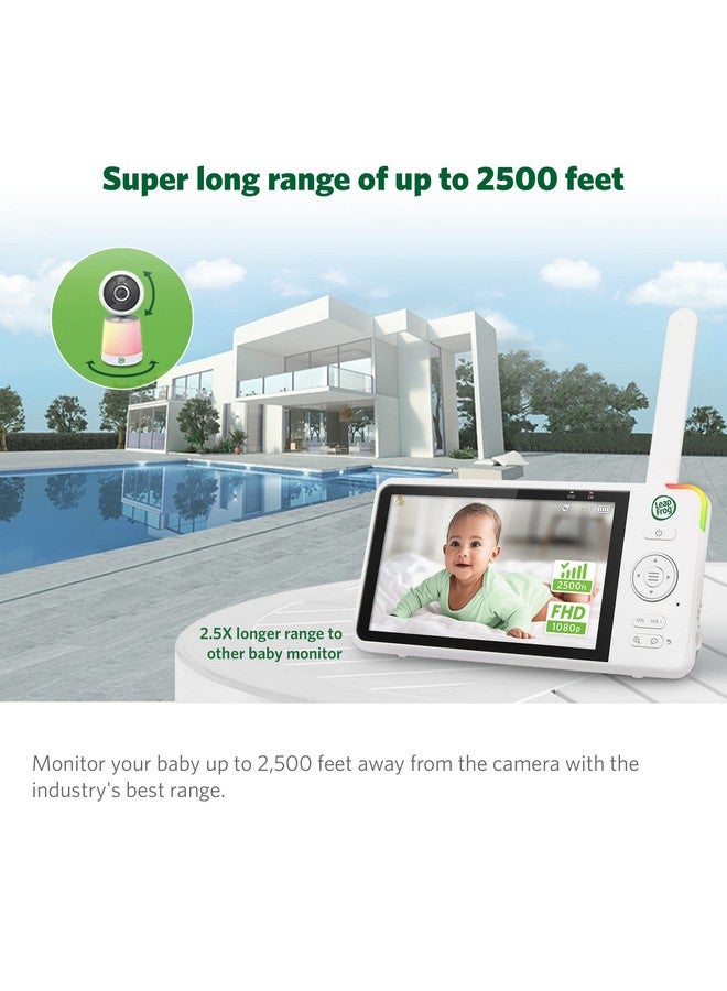 LeapFrog LF1726FHD Baby Monitor, 5.5' 1080p Screen, Up to 2500 ft Range, Pan-Tilt-Zoom, Night Light, Color Night Vision, Soothing Sounds, Secure Transmission, Secure Transmission No WiFi - Image 1