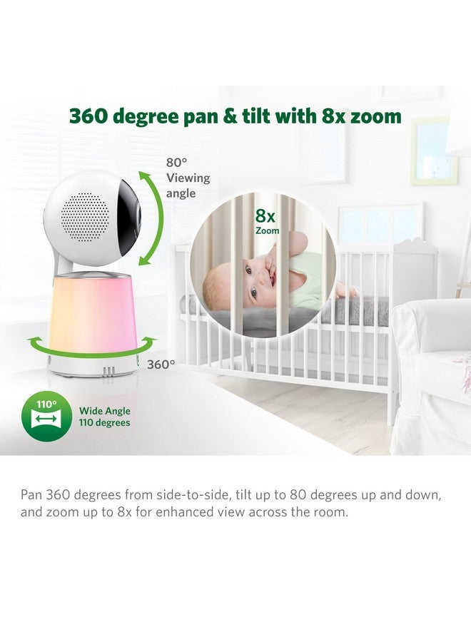 LeapFrog LF1726FHD Baby Monitor, 5.5' 1080p Screen, Up to 2500 ft Range, Pan-Tilt-Zoom, Night Light, Color Night Vision, Soothing Sounds, Secure Transmission, Secure Transmission No WiFi - Image 3