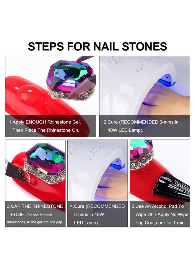 GA&EN Nail Art 8Ml/One Jar Of Wipeoff Rhinestone Glue Gel Adhesive Resin Gem Jewelry Diamond Polish Clear Decoration With Pen Tools (Led Light Cure Needed) Thicker&More Sticky Than Others - Image 3