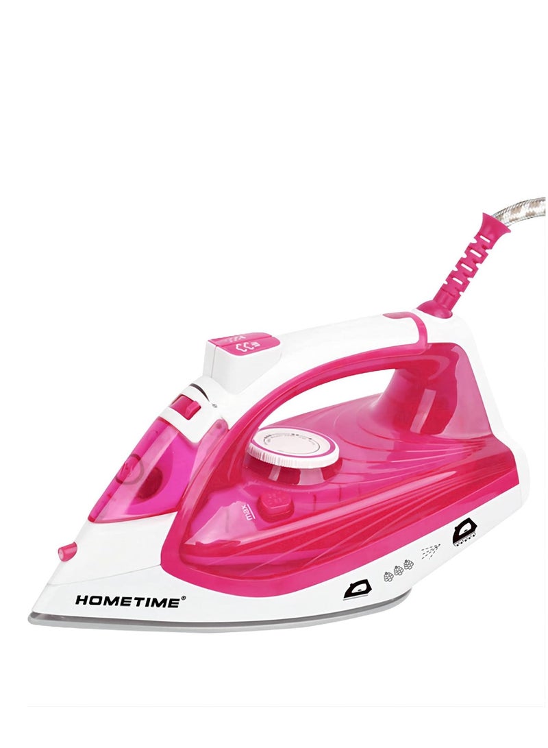 Wtrtr Wtrtr HOMETIME 2200W Steam Iron,Ceramic Coated Sole plate,1 Years Warranty.2069-R (Light Red)  - Image 1