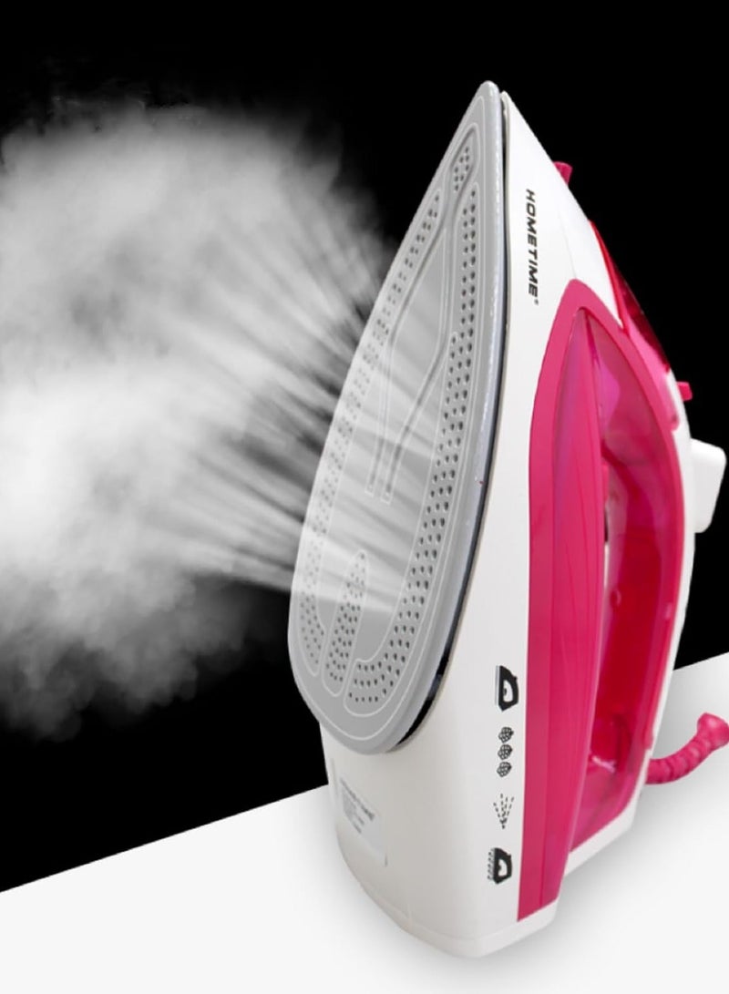 Wtrtr Wtrtr HOMETIME 2200W Steam Iron,Ceramic Coated Sole plate,1 Years Warranty.2069-R (Light Red)  - Image 4