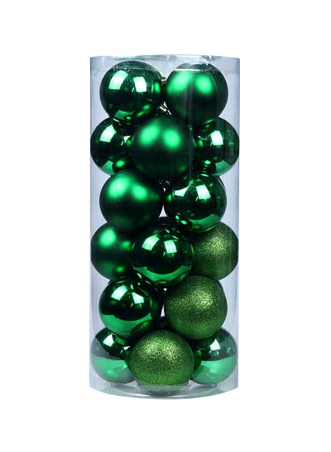 NIBEMINENT 24-Piece Party Decor Hanging Ornament Balls Dark Green 6centimeter - Image 1