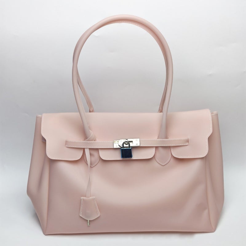 Jelly Firkin Clear Lock Buckle Tote Bag – Kiiikiii Style Macaron Color PVC Handbag