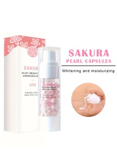 SAKURA Gluta Brightening Underarm Cream, Sakura Underarm Whitening Pearl Capsule, Brightening Booster Sakura Pearl Capsules,  Sakura Gluta Brightening Underarm Cream  - Image 1