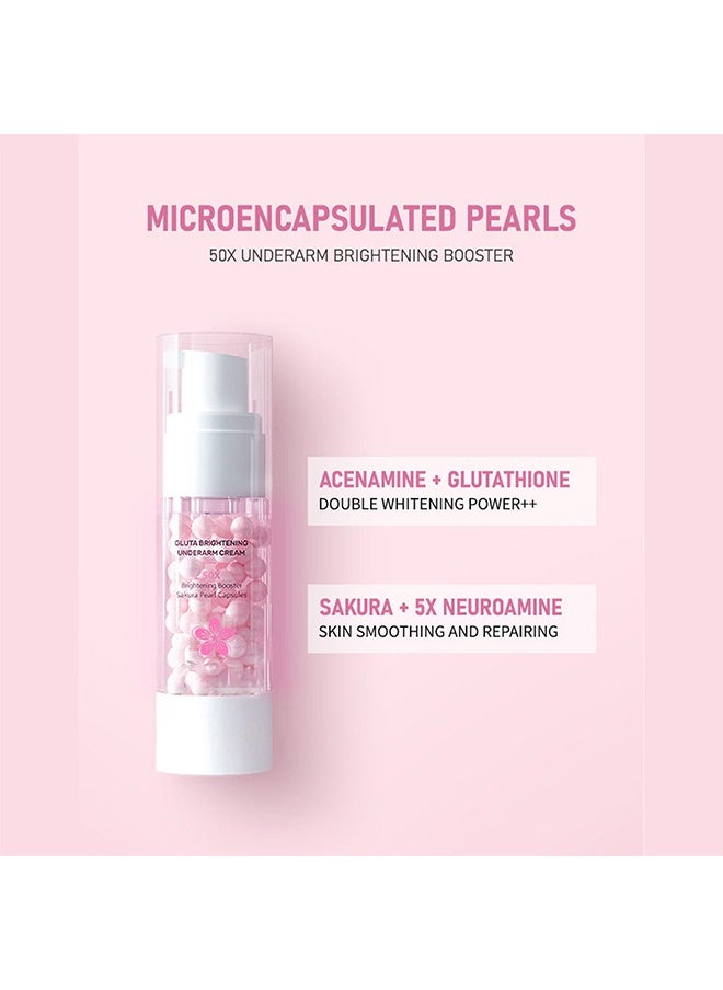 SAKURA Gluta Brightening Underarm Cream, Sakura Underarm Whitening Pearl Capsule, Brightening Booster Sakura Pearl Capsules,  Sakura Gluta Brightening Underarm Cream  - Image 2