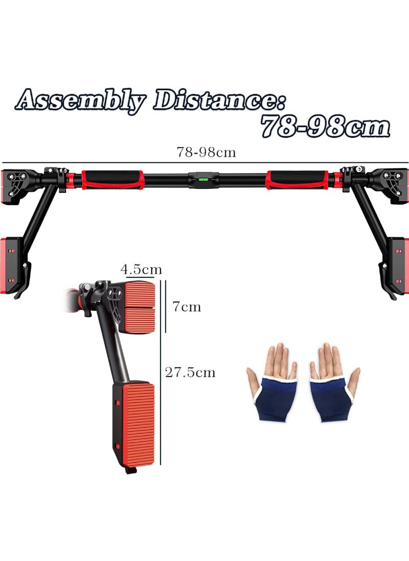 Rock Pow - Pull Up Bar for Doorway Chin Up Bar Door Frame No Screw Upper Body Workout Bar with Locking Portable Adjustable Width Gym System Trainer Wall Mounted Door Exercise Equipment for Home Fitness - Image 1