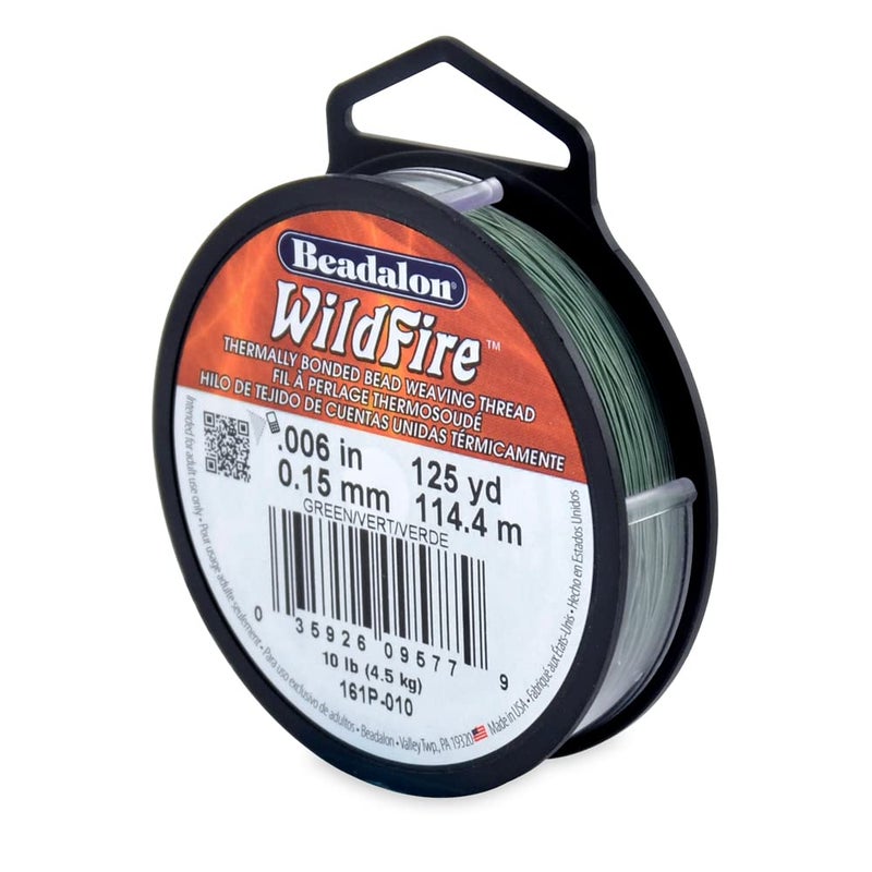 Beadalon Wildfire, 0.006 in, 0.15 mm, Break Strength 10 lb / 4.5 kg, Green, 125 yd / 114 m - Image 1