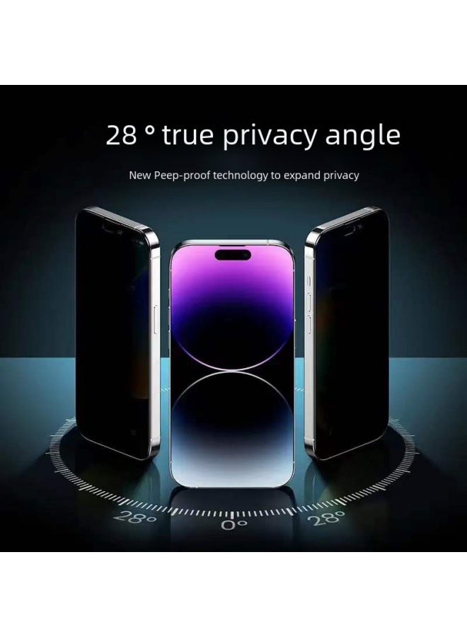 For Apple 15 Anti-peep Film 14 Anti-peeping Mobile Phone Film IPhone 13Pro Full Screen Tempered 12 Privacy Film 11-Color:(With Packaging) Screen Anti-peep Film-Dimensions:Apples 15