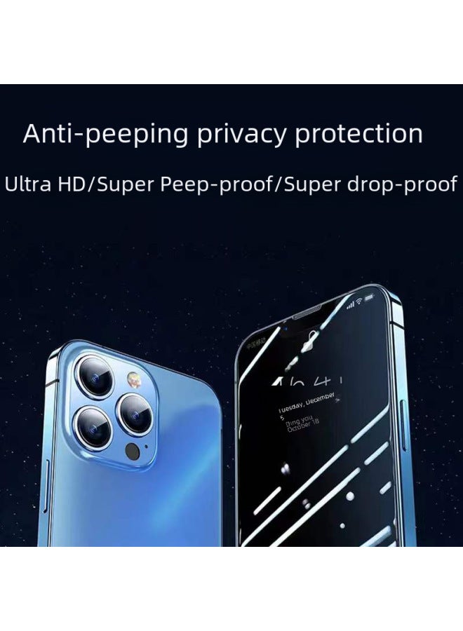 For Apple 15 Anti-peep Film 14 Anti-peeping Mobile Phone Film IPhone 13Pro Full Screen Tempered 12 Privacy Film 11-Color:(With Packaging) Screen Anti-peep Film-Dimensions:Apples 15