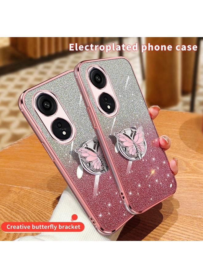 اس-توب جراب لهاتف OPPO A1 Pro، جراب هاتف TPU بحامل على شكل فراشة بلون متدرج لامع - Image 3