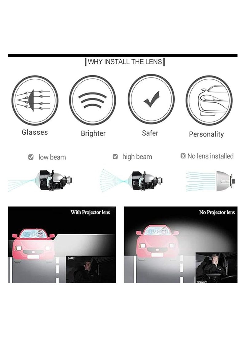 Toby's Toby's 50watts Led Lens Pro-002 3 Inch Bi LED Projector Lenses For Headlight  5500K Auto Lamp 50000LM Car Lights Retrofit Kits Hyperboloid Lens  - Image 4