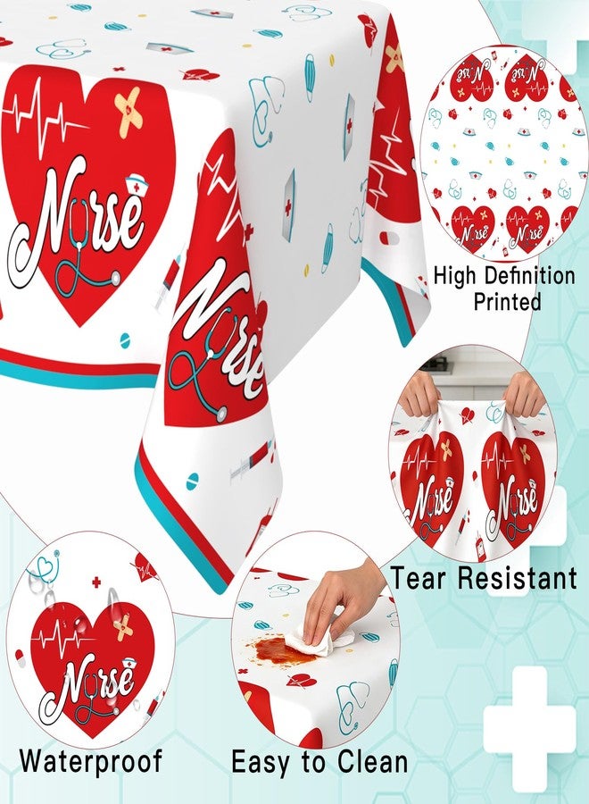WSepascI Nurse Graduation Tablecloth, 3Pcs Nurse Week Table Cloth Disposable, Rectangular Plastic Table Covers for 2026 Nurses Week Medical School RN Nursing Graduation Party Decoration Supplies, 54 x 108 Inch - Image 3