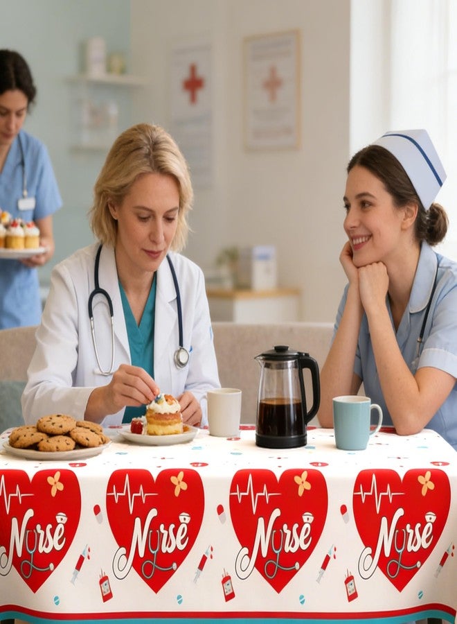 WSepascI Nurse Graduation Tablecloth, 3Pcs Nurse Week Table Cloth Disposable, Rectangular Plastic Table Covers for 2026 Nurses Week Medical School RN Nursing Graduation Party Decoration Supplies, 54 x 108 Inch - Image 5