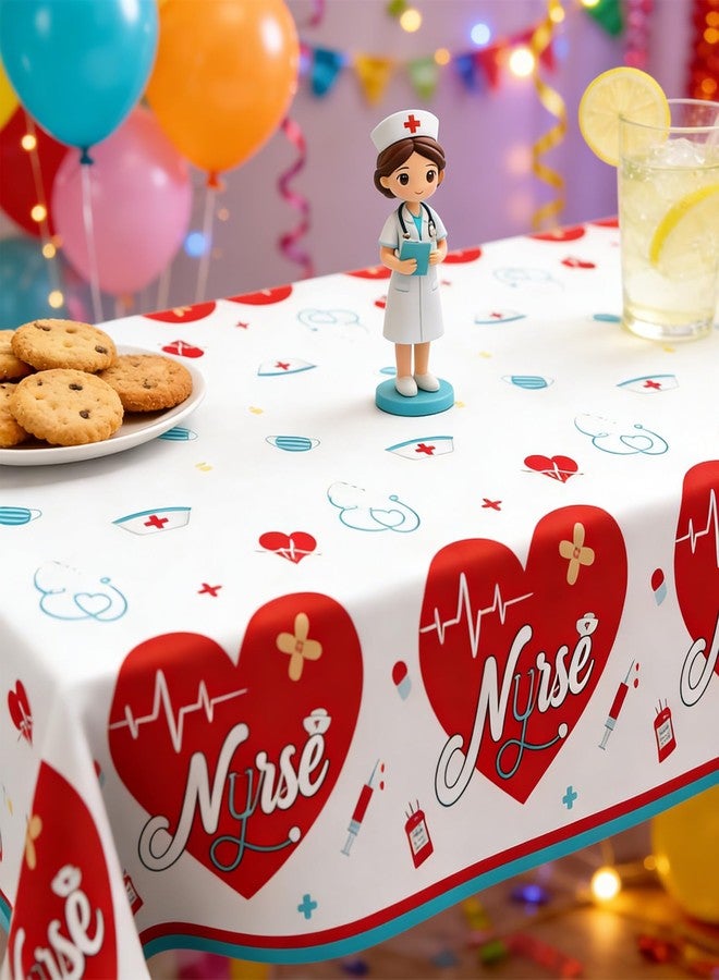 WSepascI Nurse Graduation Tablecloth, 3Pcs Nurse Week Table Cloth Disposable, Rectangular Plastic Table Covers for 2026 Nurses Week Medical School RN Nursing Graduation Party Decoration Supplies, 54 x 108 Inch - Image 4