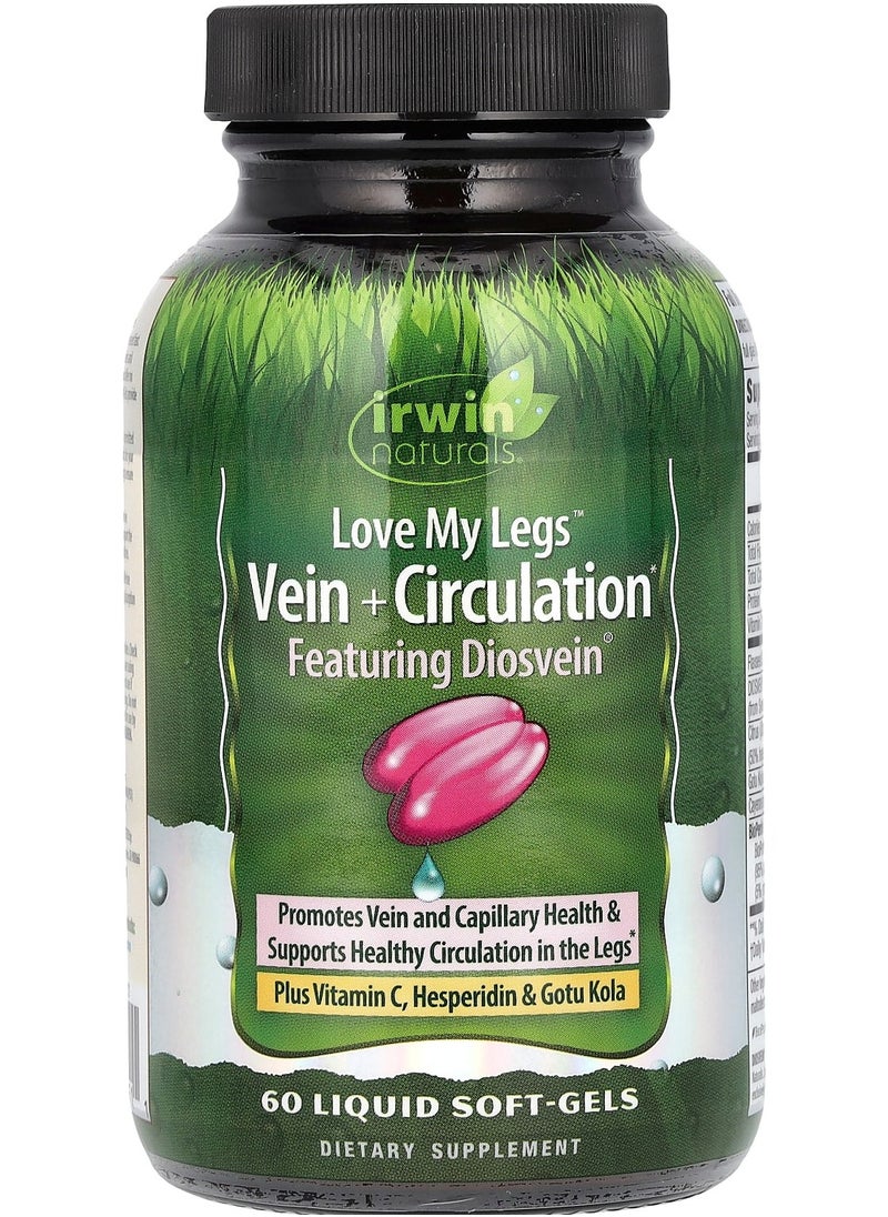 Irwin Naturals Love My Legs, Vein + Circulation, 60 Liquid Soft-Gels 