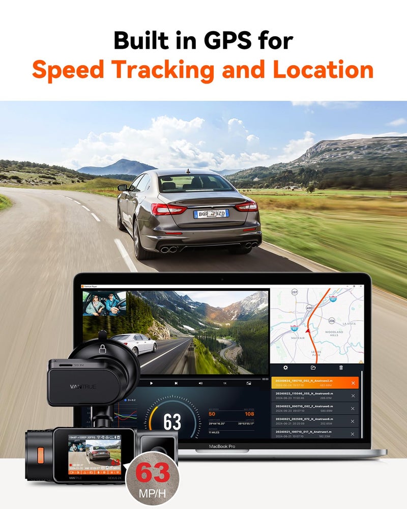 VANTRUE N2X, N4 Pro S, N5S, N4S Dash Cam GPS Receiver Module Type C USB Port Suction Cup Mount for Windows and Mac - Image 3