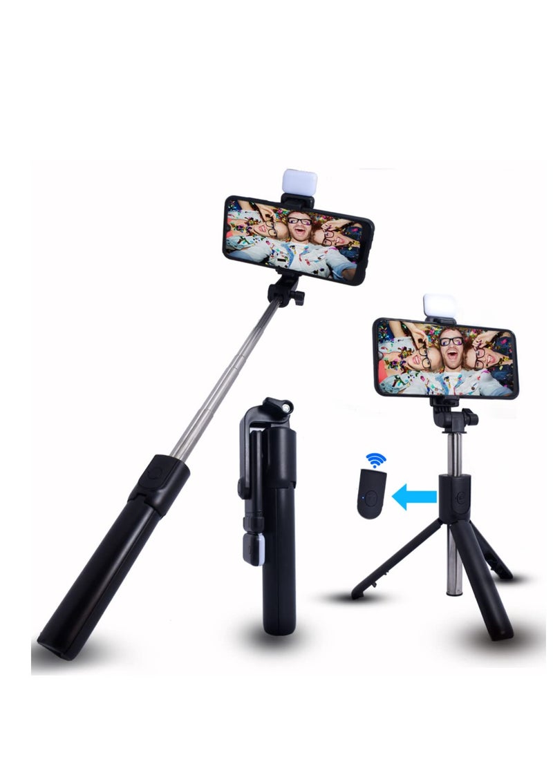 East Lady - Selfie Stick,100cm Extendable Upgrade Quadripod, Travel Tripod for iPhone with Rechargeable Remote, Phone Tripod for Group Selfies/Live Streaming, Compatible with Most Cellphones - Image 1