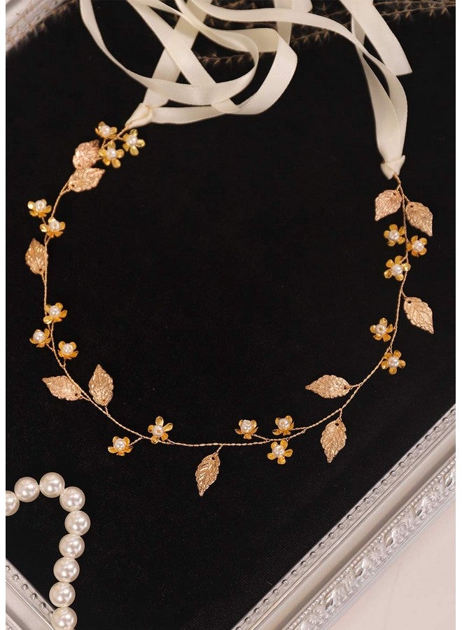 Kercisbeauty Gold Leaf Headband For Women Wedding Bridal Boho Hair Piece Dainty Hair Accessories For Special Occasion - Image 3