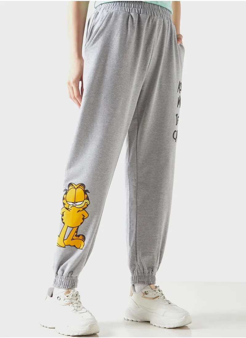 اس بي كاركترز Garfield Print Sweatpants