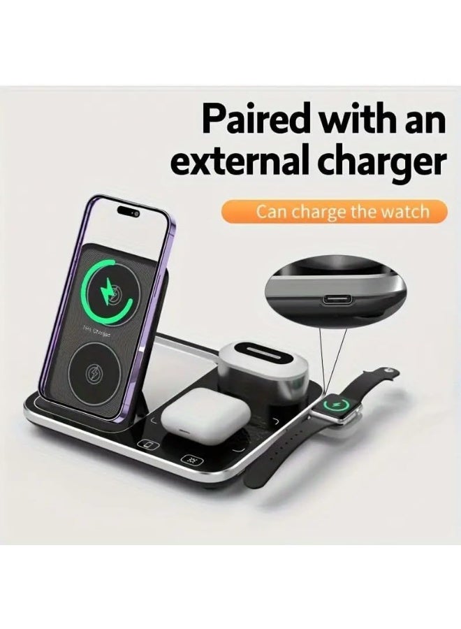 ELTRAZONE R12 4-in-1 Wireless Charging Dock with Smart Auto-Lift, LED Mood Lighting, Sound-Responsive Effects, Fast Multi-Device Charger for Phones, Smartwatches, and Earbuds - Image 2