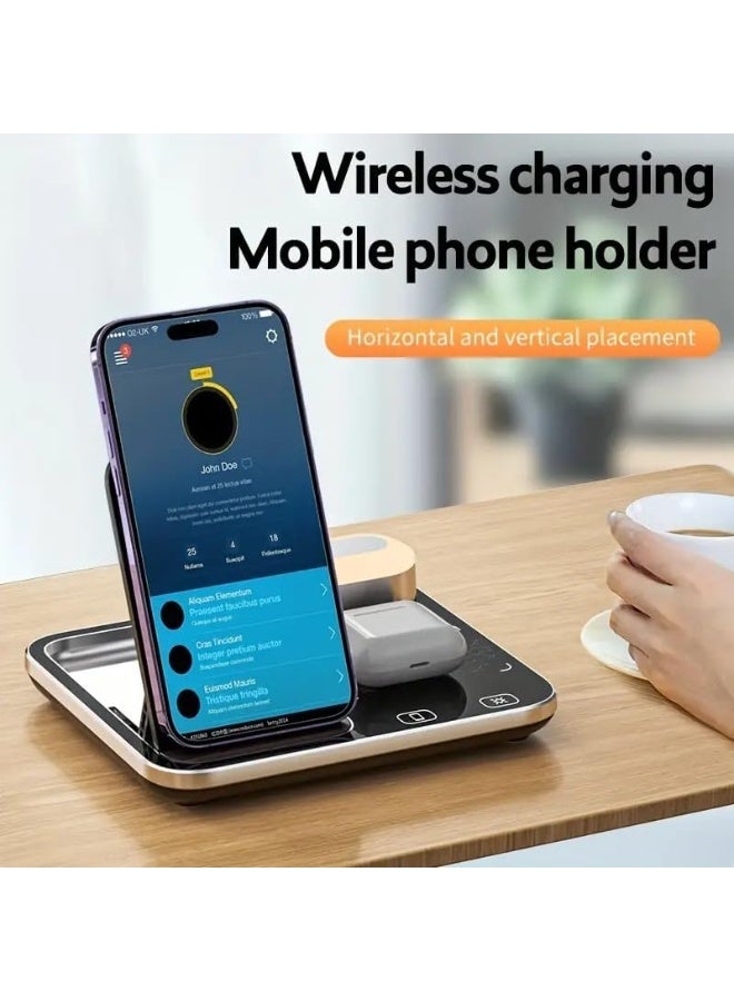 ELTRAZONE R12 4-in-1 Wireless Charging Dock with Smart Auto-Lift, LED Mood Lighting, Sound-Responsive Effects, Fast Multi-Device Charger for Phones, Smartwatches, and Earbuds - Image 5