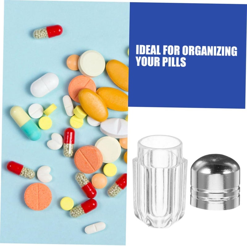 24pcs Portable Travel Pill Bottles with Silver Caps, Mini Plastic Medicine Containers, Leakproof Capsule-Shaped Pill Organizer for Daily Use and Travel - Image 3