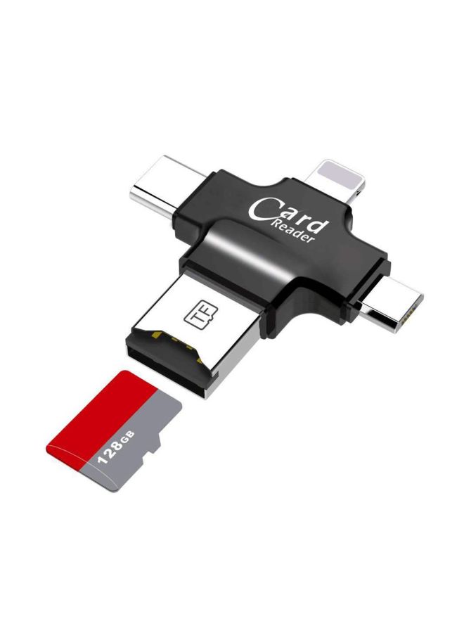 NIBEMINENT Type-C 4 In 1 Interface USB Card Reader Black  - Image 3