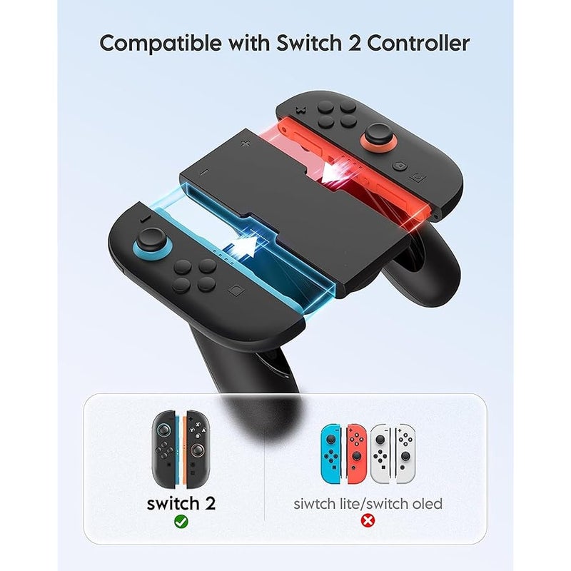 Switch 2 Joy Con Charging Grip, Comfort Controller Charger for Nintendo Switch 2 OLED/ODM Accessories, Joy Con Grip with LED Indicator and USB C Cable, Charge Dock Stand - Image 2