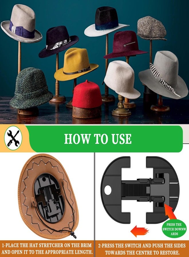 Coopache Adjustable Hat Stretcher for Baseball Caps Hat Stretchers for Fitted Hats Size 6 7/8 to 8 1/2 Lightweight Cap Stretcher, Black - Image 4