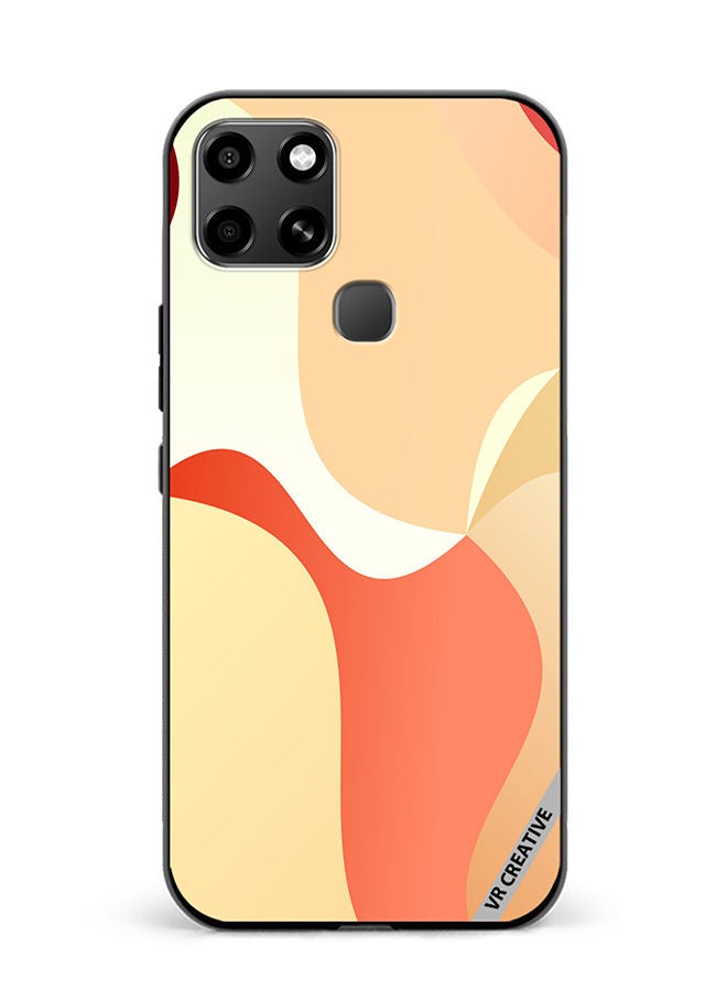 VR CREATIVE Protective Case Cover For Infinix Smart 6 Light Orange Abstract Cambered Design Multicolour - Image 1